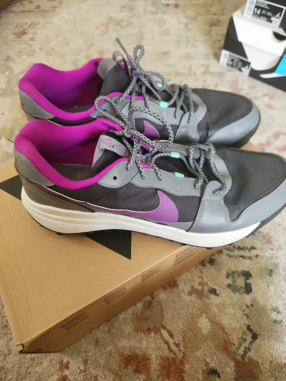 Size 14 - Nike ACG Lowcate Smoke Grey Vivid Purple With Box